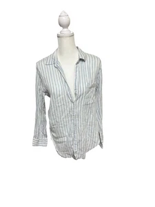 Camicia donna Aerie a righe con bottoni manica lunga leggera casual taglia M - Foto 1 di 7
