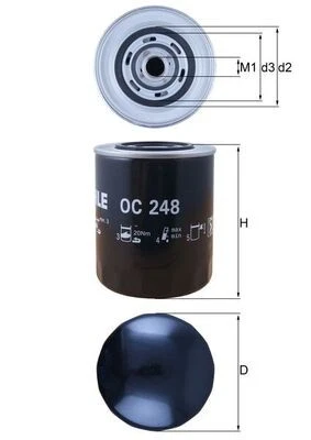OC 248 MAHLE Oil Filter for ALFA ROMEO,CITROËN,FIAT,IVECO,LANCIA,MULTICAR,OPEL,O - Image 1 of 4