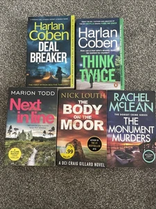 Crime Thriller Books Bundle X 5 Paperbacks Suspense Fiction Mixed Authors  - Picture 1 of 17