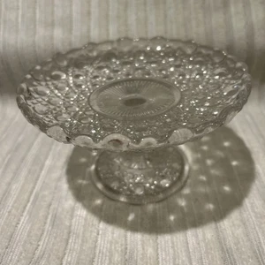 Marked Antique Small Davidson & Co Pressed Glass Cake Stand Tazza Comport - Picture 1 of 24