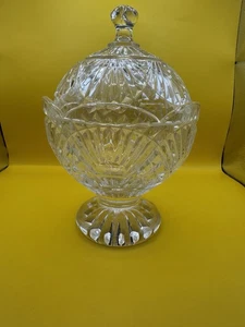 Godinger Freedom Lead Crystal Candy Dish & Lid 8” - Picture 1 of 7
