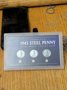 1943 WWII Ära Stahlpfennig komplett Münzzeichen Sammlung Kursmünzensatz 3 Prägestätte - Bild 1 von 6