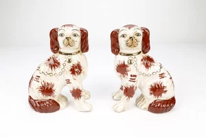 AAI Rust Brown and White Staffordshire Spaniels, Set of 2 - Picture 1 of 1