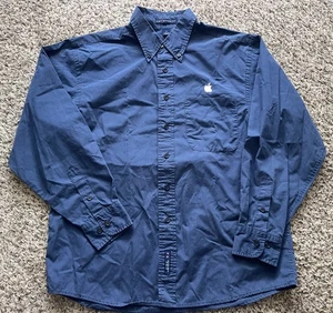 Apple Employee Shirt Mens Small Blue Button Down Long Sleeve - Picture 1 of 7