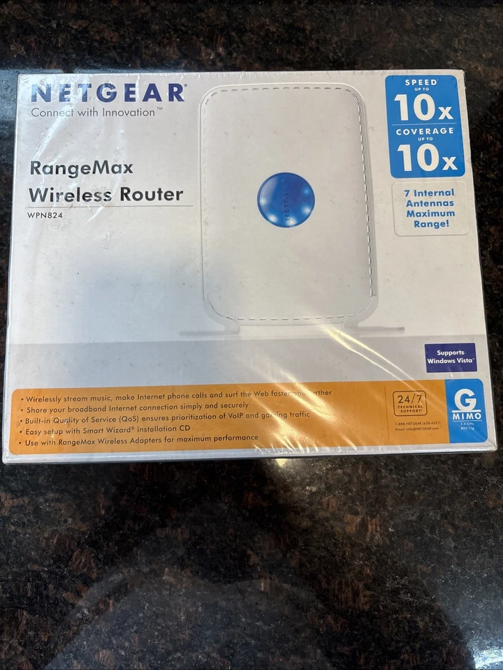 NETGEAR RangeMax Wireless Router WPN824 G MIMO  New & Sealed - Image 1 of 4