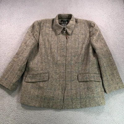 Jaqueta Lauren Ralph Lauren Feminina 22W Shetland Nova Lã Tweed Tecido Zíper Blazer - Imagem 1 de 4