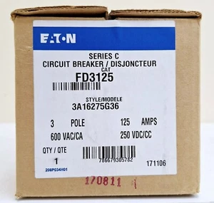 1PCS Brand New Eaton FD3125  FD3125 Circuit Breaker Fast Ship  - Picture 1 of 8
