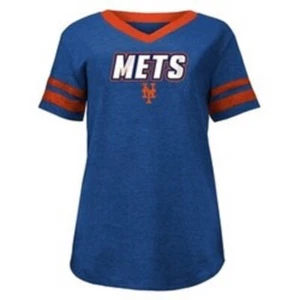New York Mets Women's Size Small, Medium Team Logo T-Shirt, MLB , Glitter - Picture 1 of 4