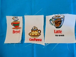 Lot of 3 coffee themed sew on embroidered appliques        Free s&h          - Picture 1 of 1