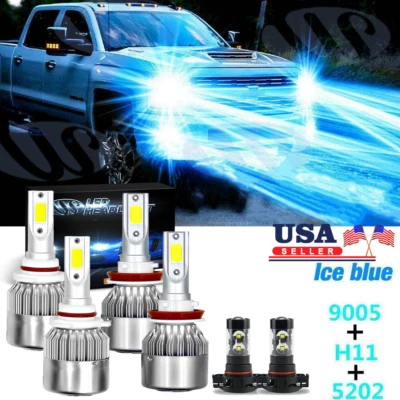 For Subaru XV Crosstrek 2013-2014 6X Ice Blue LED Headlight Fog Light C6 Combo Foto 1 de 4