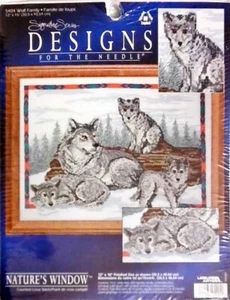 Natures Window Cross Stitch Kit Leisure arts WOLF family 5404 new - Picture 1 of 2