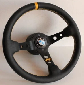 Volant pour Fits For BMW Deep Dish Cuir Sport Racing E24 E28 E30 E32 E34 85-92' - Picture 1 of 11