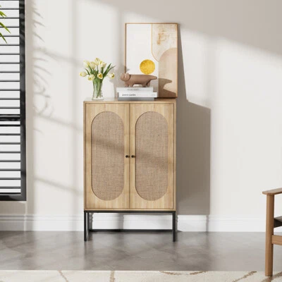 Large 2 Doors Hallway Living Room Sideboard Wooden Storage Cabinet Shelf Rack UK - Image 1 of 4