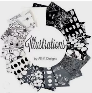 Moda Fabric ILLUSTRATIONS 5” Charm Pack 42pcs 100% Cotton - Picture 1 of 10