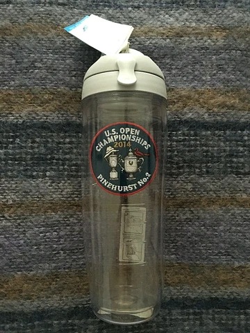 US Open 2014 Pinehurst # 2 Clear 24 oz Tervis Tumbler Water Bottle Lid Tiger PGA Cover