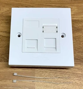 RJ45 CAT 5e + BT MASTER SOCKET MODULES IN TWIN FACEPLATE ALL KAUDEN - Picture 1 of 2