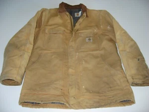 Carhartt Men's Detroit Blanket Lined Style Jacket C04 BRN Destressed L/XL USA - Picture 1 of 6