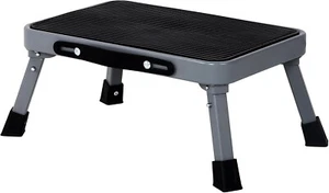 Steel Folding Non Slip Large Platform Durable Step & Foot Stool 7" - Black - Picture 1 of 6