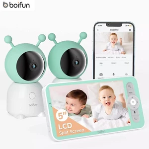 5” Split Screen Dual Frequency Baby Monitor with 2 Cameras 2K WiFi Baby Monitor - Picture 1 of 11
