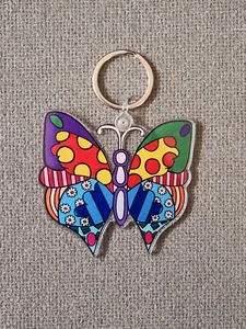 Pop Art Butterfly 3 inch Acrylic Keychain - Picture 1 of 1