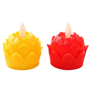 LED Candle Lotus Lights Flameless Lamp Reusable Electronic Candle Flower Decor