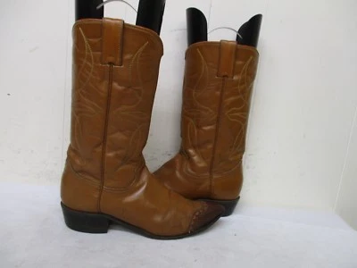 Justin L4062 White Tag Fort Worth Brown Leather Cap Toe Cowboy Boots Size 6 A  - Image 1 of 4