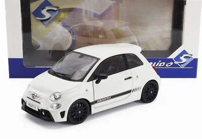 MODELLINO AUTO STATICO SOLIDO FIAT NUOVA 500 ABARTH 595 2022 BIANCO NERO 1/18 - Immagine 1 di 4