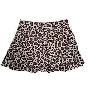 PLACE Cheetah Heart Skort Tan Brown Circle Skirt Flare TCP Girls Large 10/12 - Picture 1 of 6
