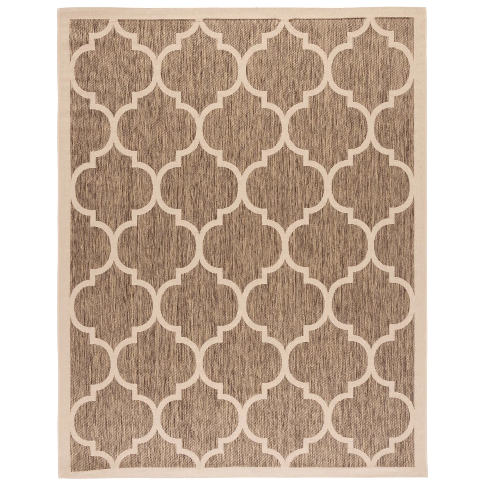SAFAVIEH Indoor Outdoor CY6914-242 Courtyard Brown / Bone Rug - Image 1 of 4