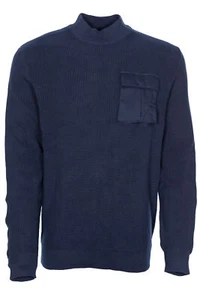 edc Esprit Pullover Strickpullover Herren Langarm Baumwolle Grau Blau Größe L XL - Picture 1 of 7