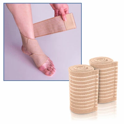 2x Fußgelenk Bandage Fussbandage Sprunggelenk Stützbandage Knöchel Sport Verband - Bild 1 von 4