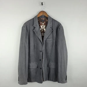 Guess Sport Coat Blazer Mens Extra Large Gray 3 Button Canvas Jacket Casual - Picture 1 of 13