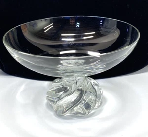 Hermoso plato de pedestal retorcido para baratijas/caramelos/tuercas de cristal 7,25"" x 3,75 - Imagen 1 de 11