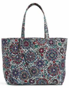 Vera Bradley Grand Tote STAINED GLASS MEDALLION beach bag carryall w/ pouch  