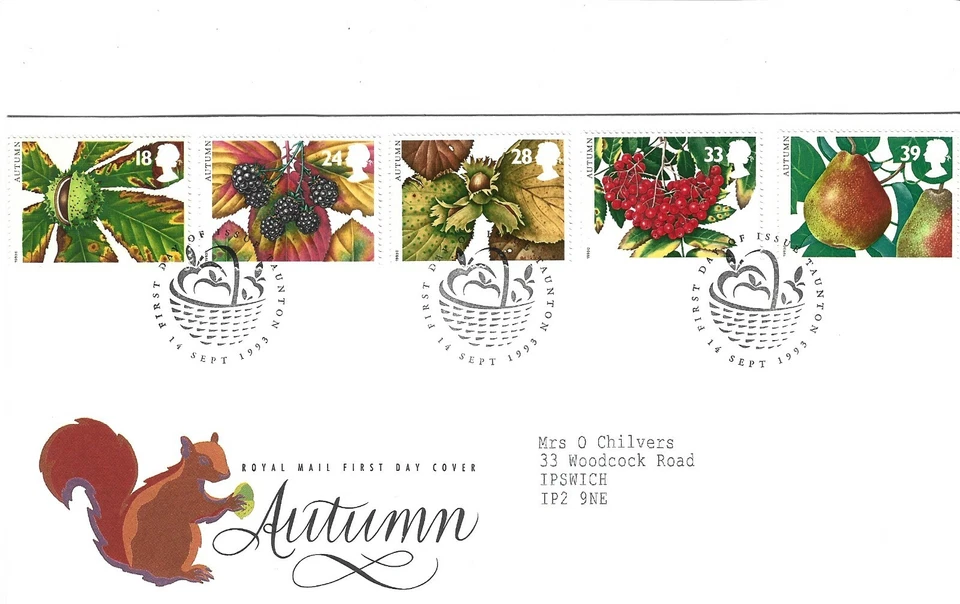 GB Comm/FDC - Autumn - Taunton -  1993 (RM140C) - Image 1 of 1