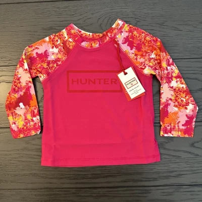 Hunter Logo Kleinkind Mädchen 2T Schwimmen Langarm Oberteil UPF 50+ chlorbeständig - Bild 1 von 4
