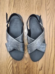 Fitflop Women's Sandals Lulu Cross Back Strap Shoes Size 9 Shimmer Print - Picture 1 of 17