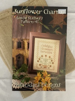 Blackbird Designs Cross Stitch Pattern #15 SUNFLOWER CHARMS and Fabric - Image 1 of 4