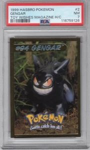 GENGAR 1999 POKEMON HASBRO TOY WISHES MAGAZINE HAND CUT #2 PSA 7 NM **POP 5** - Picture 1 of 2