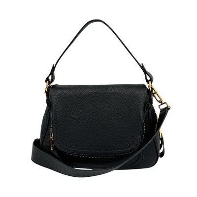 Bolso TOM FORD Jennifer mediano con doble correa en cuero granulado negro Foto 1 de 4