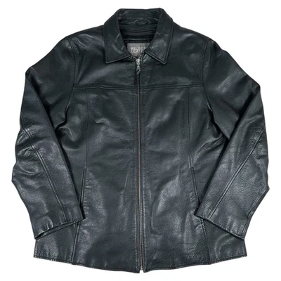Chaqueta de cuero Wilsons vintage para mujer con cuello XL cremallera completa forro aislante años 90 Foto 1 de 4