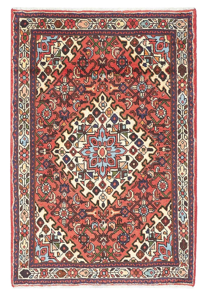 Alfombra oriental vintage anudada a mano alfombra tradicional de lana de 3'2" x 4'9" Foto 1 de 4