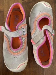 PLAE Girls Emme Mary Jane Silver Pink Bare Foot Shoes Sneaker Size Youth 2 - Picture 1 of 6