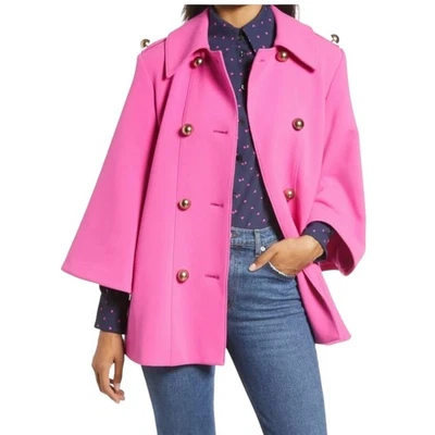 Gabardina halógena x Atlántico-Pacífico fucsia rosa capa botones dorados talla pequeña Foto 1 de 4