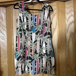 Reyn Spooner Dress Womens Hawaiian Rayon Surfboard Print Sleeveless Size S - Picture 1 of 5