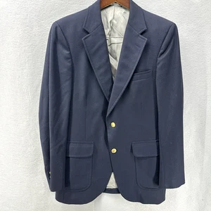 Vintage Lands End Charter Collection Mens Wool Blazer Mens M Button Preppy Dad - Picture 1 of 16