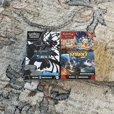 Pokemon Tcg Lot Of 2 Surging Sparks And Black Bolt Booster Bundles Sealed New - Image 1 of 4
