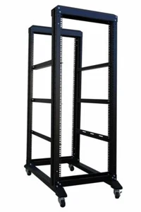 27U 4 Post Open Frame Network Server Rack 19" width 24" Deep 800MM W/ 3 shelves - Picture 1 of 6