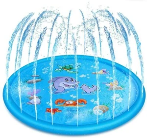 Almohadilla de rociador Splash para niños niños niños pequeños perros, piscina para bebés, alfombra de agua al aire libre - Imagen 1 de 7