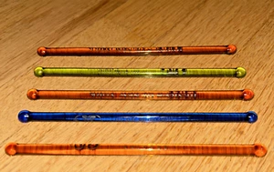 5 Vintage GLASS Swizzle Sticks - HENRY'S OF NEW YORK @ 101 E. WALTON, CHICAGO - Picture 1 of 9